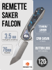 Нож Remette Saker Falcon, CPM S45VN, Titanium/Carbon Black/Blue Handle, ASTP-1